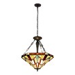 Chloe Lighting Mission Vincent 3-Light Metal Inverted Pendant in Blackish Bronze