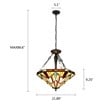 Chloe Lighting Mission Vincent 3-Light Metal Inverted Pendant in Blackish Bronze