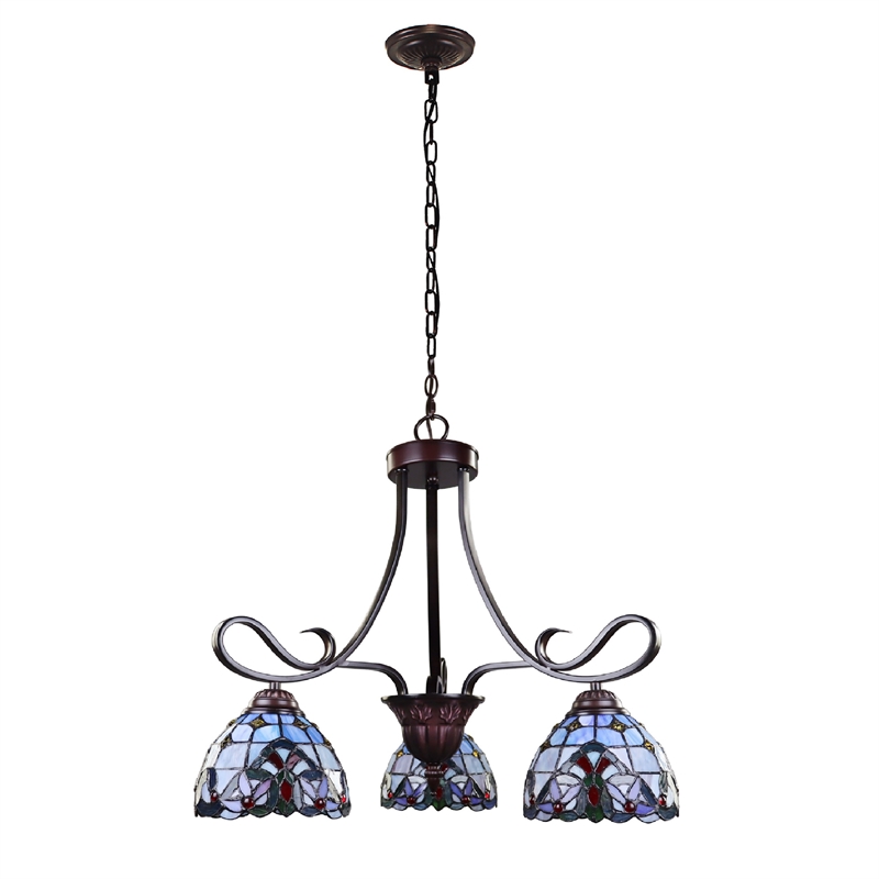 Chloe Lighting Victorian Grenville 3-Light Metal Mini-Chandelier in Black Bronze