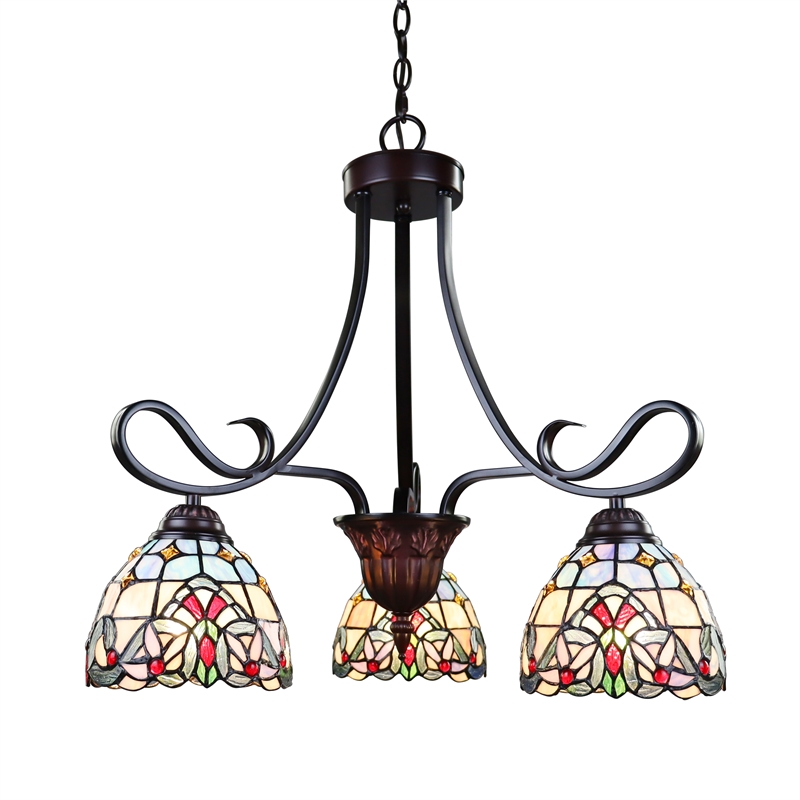 Chloe Lighting Victorian Grenville 3-Light Metal Mini-Chandelier in Black Bronze