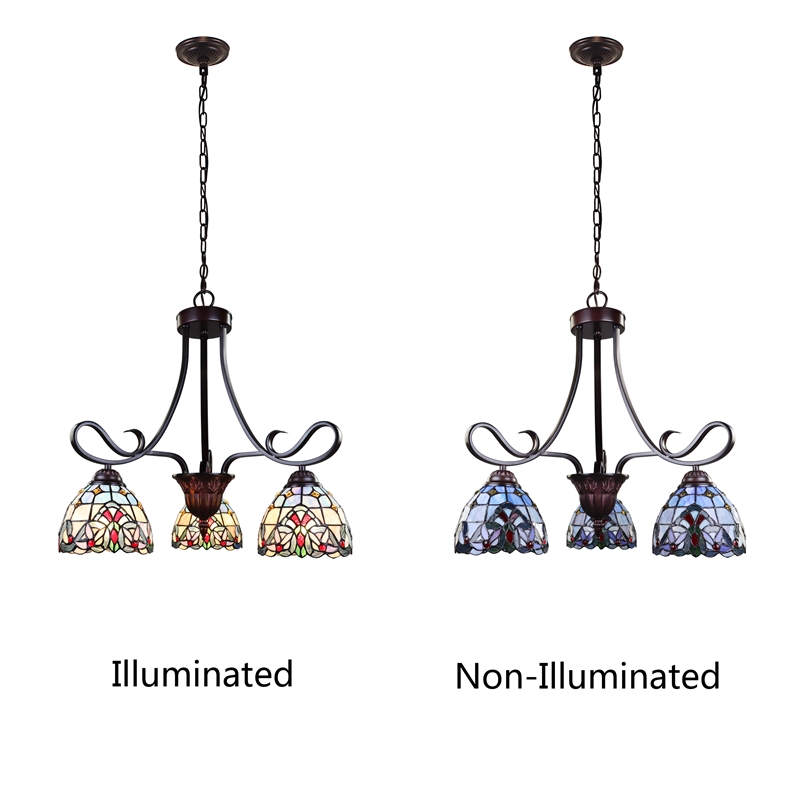 Chloe Lighting Victorian Grenville 3-Light Metal Mini-Chandelier in Black Bronze