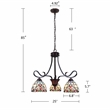 Chloe Lighting Victorian Grenville 3-Light Metal Mini-Chandelier in Black Bronze