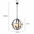 Chloe Lighting Farmhouse 3-Light Glass Ceiling Pendant in Multi-Color