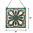 Chloe Lighting Mission Archie Design Glass & Metal Window Panel in Multi-Color