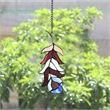 Chloe Lighting Animal Feather Design Glass & Metal Window Panel in Red/Blue
