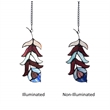 Chloe Lighting Animal Feather Design Glass & Metal Window Panel in Red/Blue