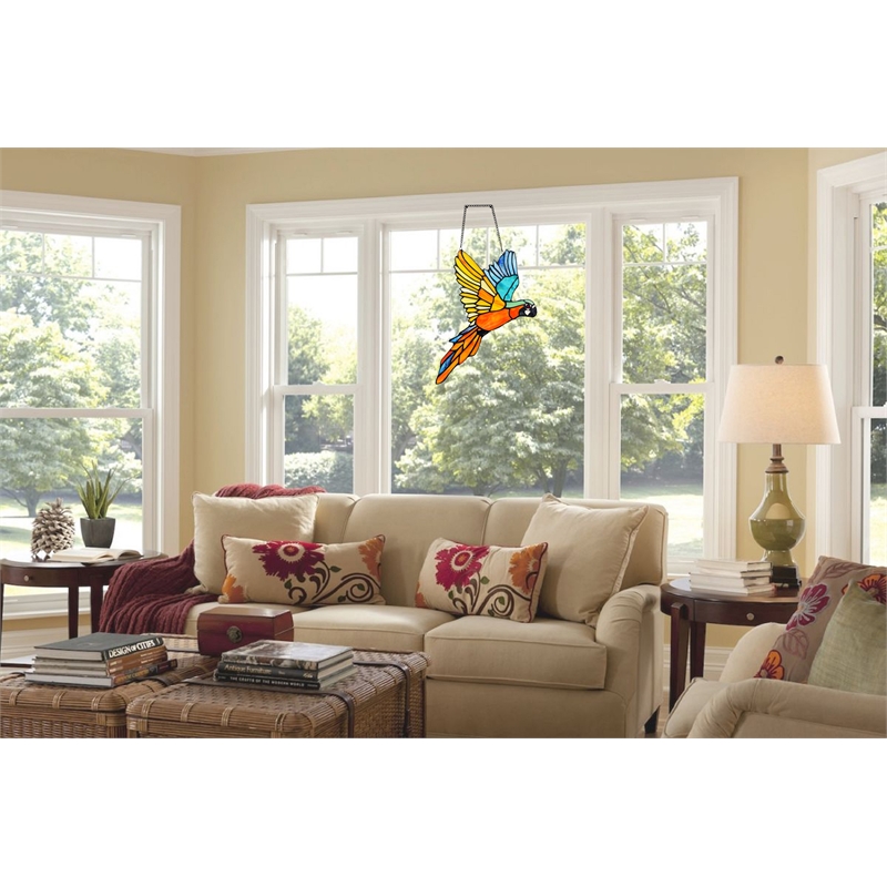 Chloe Lighting Animal Glass & Metal Window Panel in Multi-Color