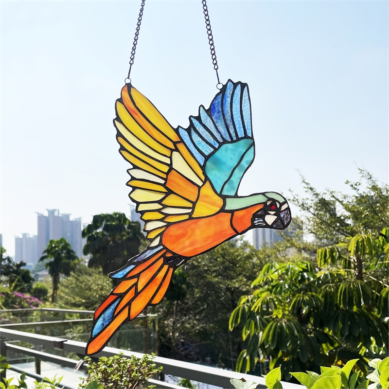 Chloe Lighting Animal Glass & Metal Window Panel in Multi-Color