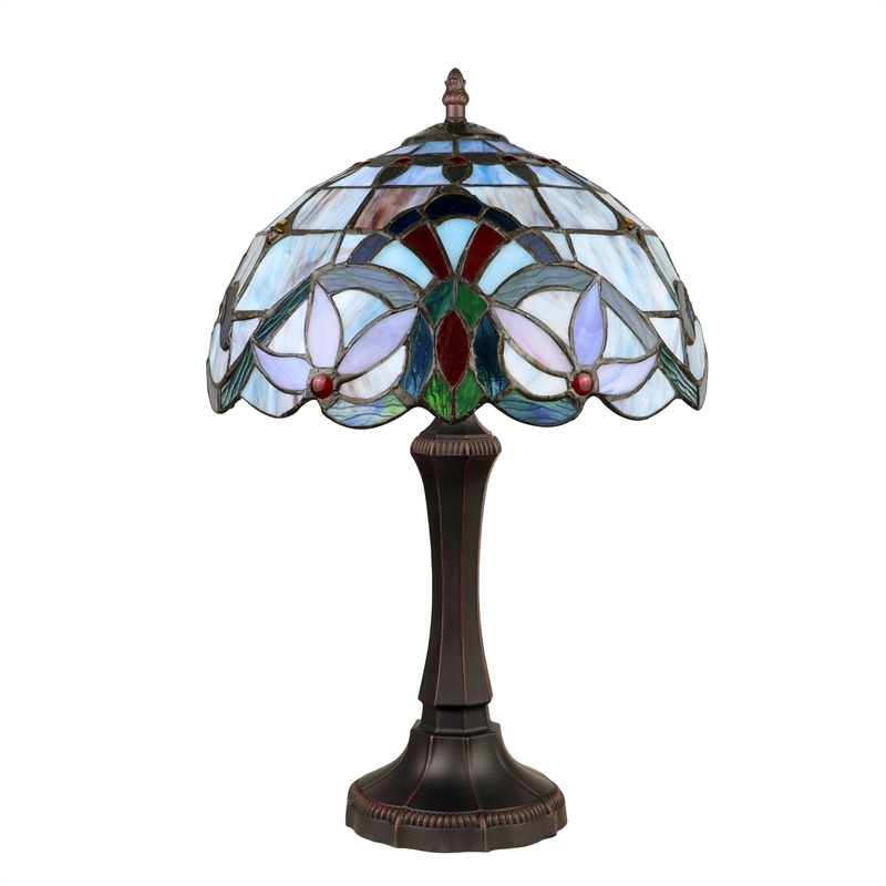 Chloe Lighting Victorian 1-Light Glass & Metal Table Lamp in Multi-Color