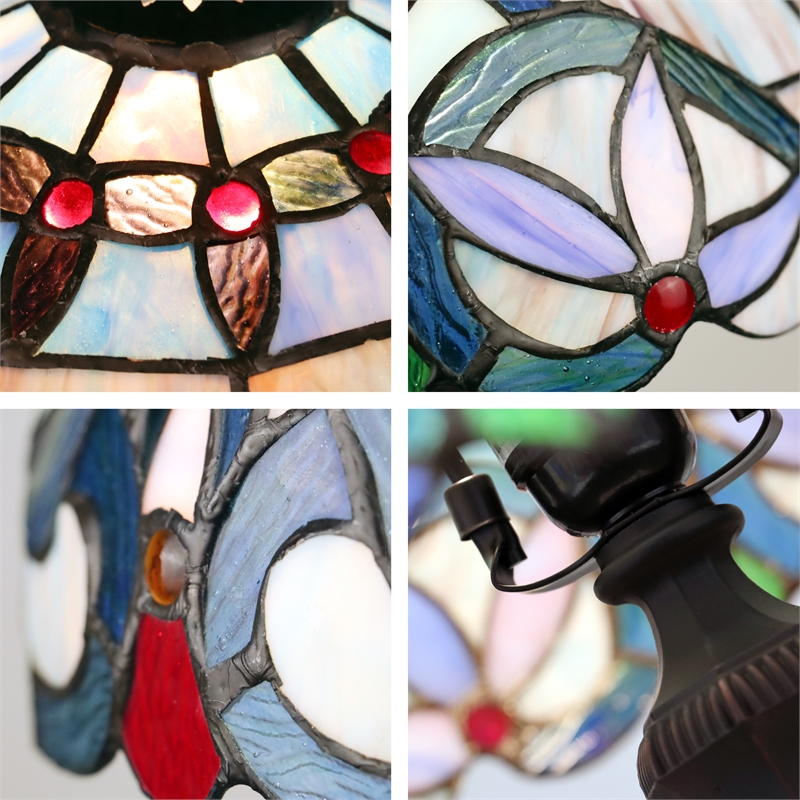 Chloe Lighting Victorian 1-Light Glass & Metal Table Lamp in Multi-Color