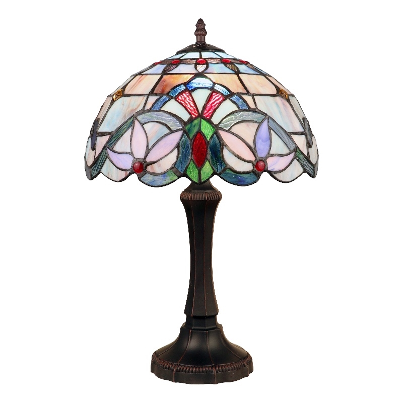 Chloe Lighting Victorian 1-Light Glass & Metal Table Lamp in Multi-Color