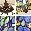 Chloe Lighting Dragonfly 1-Light Glass Table Lamp in Multi-Color