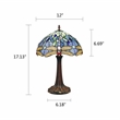 Chloe Lighting Dragonfly 1-Light Glass Table Lamp in Multi-Color