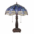 Chloe Lighting Dragonfly 2-Light Glass Table Lamp in Multi-Color