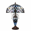 Chloe Lighting Victorian 3-Light Glass & Metal Table Lamp in Multi-Color