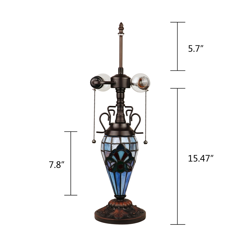 Chloe Lighting Victorian 3-Light Glass & Metal Table Lamp in Multi-Color