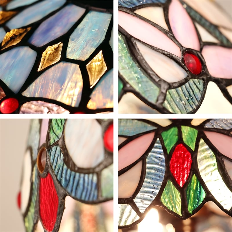 Chloe Lighting Victorian 3-Light Glass & Metal Table Lamp in Multi-Color