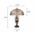 Chloe Lighting Victorian 3-Light Glass & Metal Table Lamp in Multi-Color