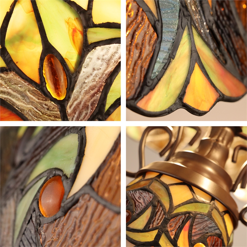 Chloe Lighting Victorian 3-Light Glass & Metal Table Lamp in Yellow