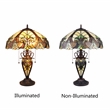 Chloe Lighting Victorian 3-Light Glass & Metal Table Lamp in Yellow