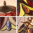 Chloe Lighting Victorian 3-Light Glass & Metal Table Lamp in Multi-Color
