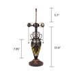 Chloe Lighting Victorian 3-Light Glass & Metal Table Lamp in Multi-Color