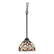 Chloe Lighting Victorian 1-Light Glass/Metal Ceiling Mini Pendant in Multi-Color