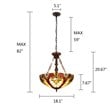 Chloe Lighting Victorian 2-Light Glass Ceiling Pendant in Multi-Color