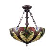 Chloe Lighting Victorian 2-Light Glass Ceiling Pendant in Multi-Color