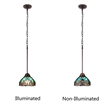 Chloe Lighting Liaison Victorian 1-Light Glass Mini Pendant in Bronze/Green