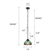 Chloe Lighting Liaison Victorian 1-Light Glass Mini Pendant in Bronze/Green