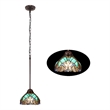 Chloe Lighting Liaison Victorian 1-Light Glass Mini Pendant in Bronze/Green