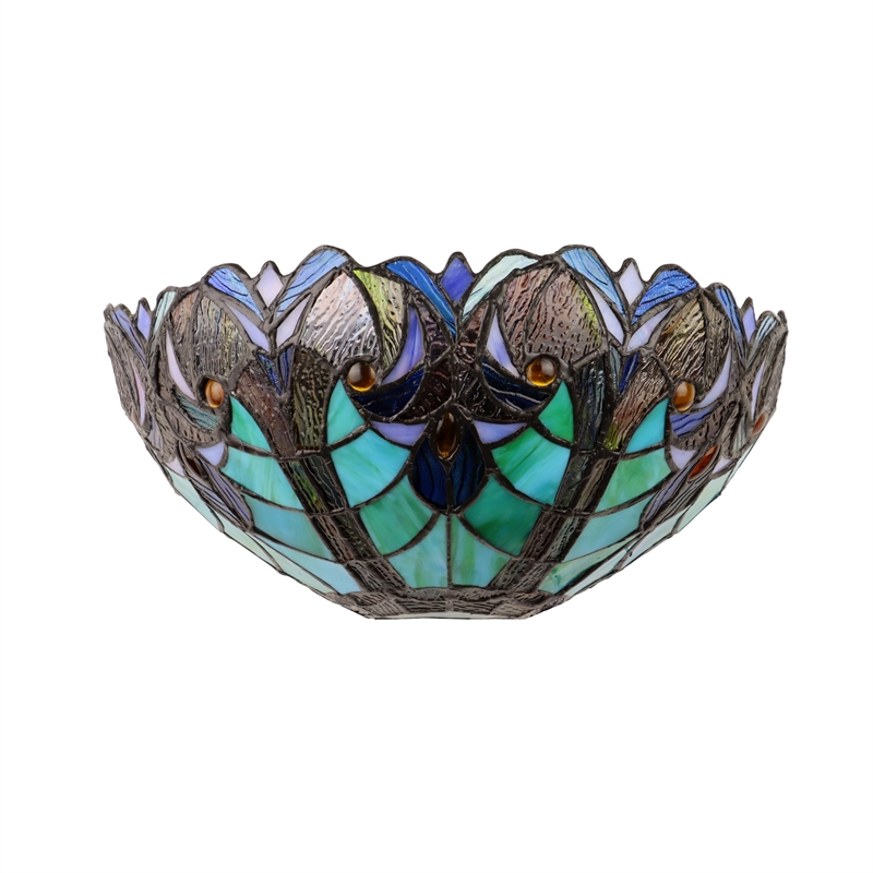 Chloe Lighting Liaison Victorian 1-Light Glass Wall Sconce in Multi-Color/Green