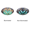 Chloe Lighting Liaison Victorian 3-Light Glass Flush-Mount Light in Bronze/Green