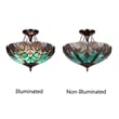 Chloe Lighting Liaison Victorian 2-Light Glass Semi Flush Mount Light in Green