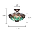 Chloe Lighting Liaison Victorian 2-Light Glass Semi Flush Mount Light in Green