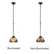 Chloe Lighting Liaison Victorian 1-Light Glass Mini Pendant in Bronze/Yellow