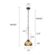Chloe Lighting Liaison Victorian 1-Light Glass Mini Pendant in Bronze/Yellow