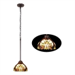 Chloe Lighting Liaison Victorian 1-Light Glass Mini Pendant in Bronze/Yellow