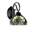 Chloe Lighting Liaison Victorian 1-Light Glass Wall Sconce in Bronze/Yellow