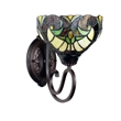 Chloe Lighting Liaison Victorian 1-Light Glass Wall Sconce in Bronze/Yellow