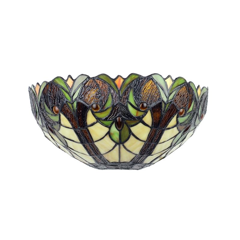 Chloe Lighting Liaison Victorian 1-Light Glass Wall Sconce in Multi-Color/Yellow