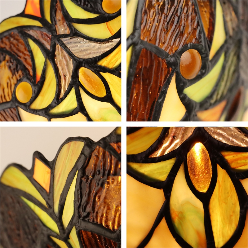 Chloe Lighting Liaison Victorian 1-Light Glass Wall Sconce in Multi-Color/Yellow
