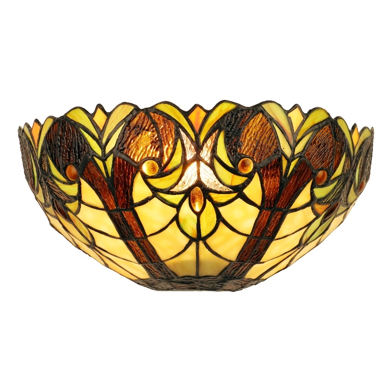 Chloe Lighting Liaison Victorian 1-Light Glass Wall Sconce in Multi-Color/Yellow