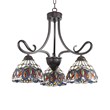 Chloe Lighting Serenity Victorian 3-Light Glass Mini Chandelier in Bronze