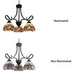 Chloe Lighting Serenity Victorian 3-Light Glass Mini Chandelier in Bronze
