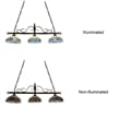 Chloe Lighting Serenity Victorian 3-Light Glass Island Pendant in Multi-Color