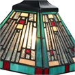 Chloe Lighting Innes Mission 1-Light Glass Wall Sconce in Blackish Bronze/Blue