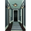 Chloe Lighting Innes Mission 1-Light Glass Wall Sconce in Blackish Bronze/Blue