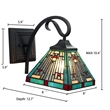 Chloe Lighting Innes Mission 1-Light Glass Wall Sconce in Blackish Bronze/Blue
